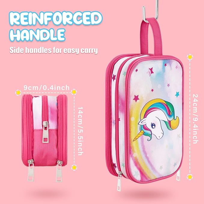 Toiletry Bag for Girls - Kids Toiletry Bag Christmas Birthday Gift Camping Travel Toiletry Case Toiletries Makeup Cosmetic Pouch Pink Water-resistant Wash Bag Dopp Kit with Mesh Pocket