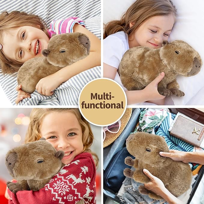 Capybara Stuffed Animals, Microwavable Stuffed Animal Adorable Fluffy Capybara Plush for Warmth Comfort, Heatable Coolable Lavender Scent Toy, Cute Soft Plushie Gift for Kids Adult & Children Boy Girl