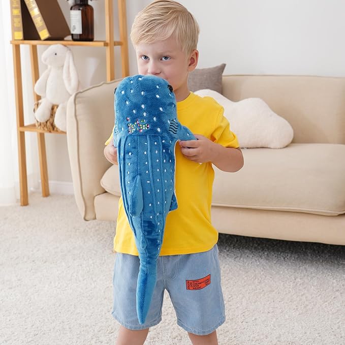 Mukouxun 18.5 inch Whale Shark Stuffed Animal Whale Shark Plush Whale Shark Kids Plush Toy Pillows Stuffed Blue Whale Doll