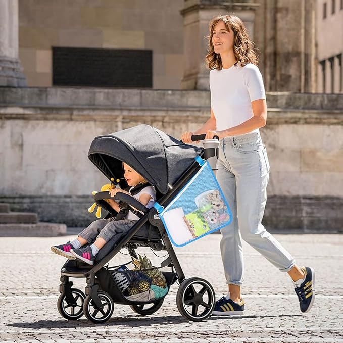 Accmor Universal Stroller Organizer, Side Sling Stroller Organizer, Mesh Cargo Net Stroller Storage Caddy Accessories, Stroller Bag Accessories Fits for Uppababy, Nuna, Baby Jogger, Doona Strollers
