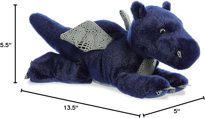 Aurora® Adorable Flopsie™ Sapphire Dragon™ Stuffed Animal - Playful Ease - Timeless Companions - Blue 12 Inches