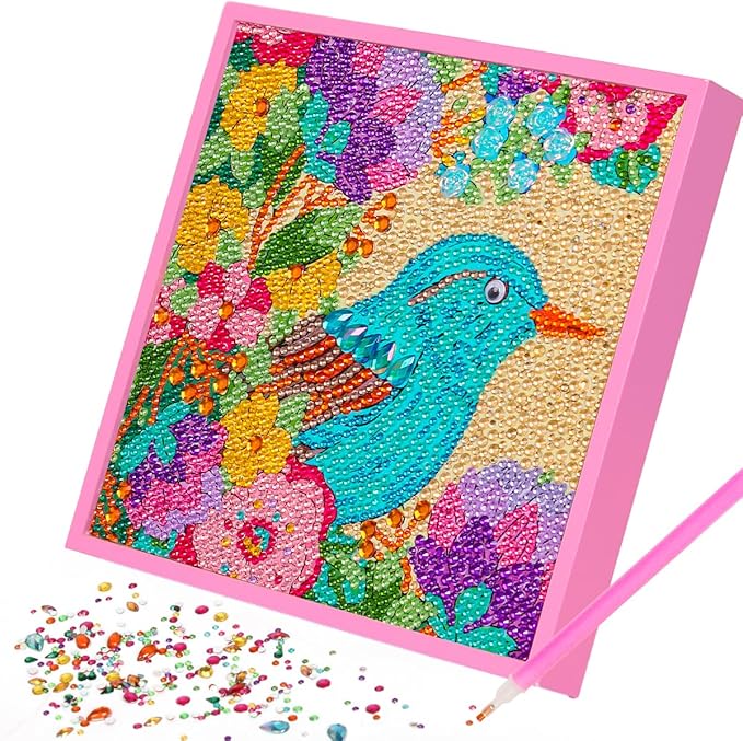 ZUYUSUT Diamond Art Painting Kits Gems Art Girls with Wooden Frame Crafts Supplies Mosaic Paint Gem by Number Kits Home Office Wall Decoration