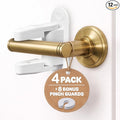 4 Pack Child Door Locks Lever Handle | Baby Safety Door Knob Lock | Prevent Toddlers from Opening Doors, Easy for Adults to Open | Durable Adhesive Simple Install | 8 Bonus Pinch Guards Included