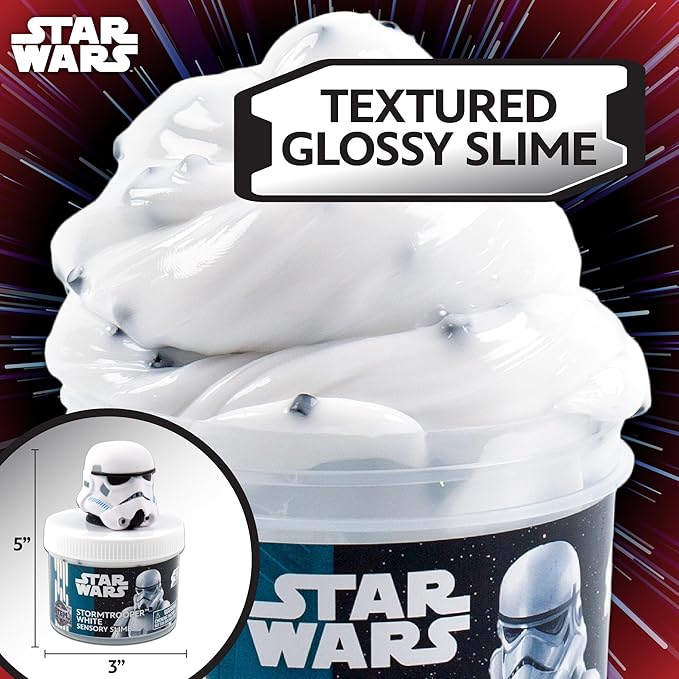 STAR WARS Stormtrooper White Slime, 8oz Pre-Made Slime, Party Favors for Kids, Perfect for Goodie Bags, Desk Toys, Star Wars Merch, Toys, Great Gifts for Adults & Kids