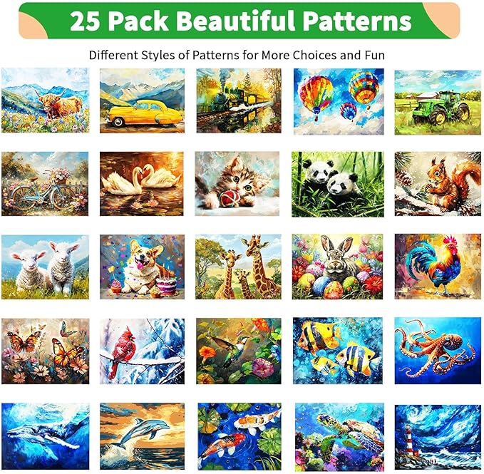 25 Pack Dementia Products for Elderly Reusable Water Doodle Coloring Set for Seniors Dementia Activities Animals Water Painting Toys for Alzheimer's Painting Gifts for Nursing Home Patients