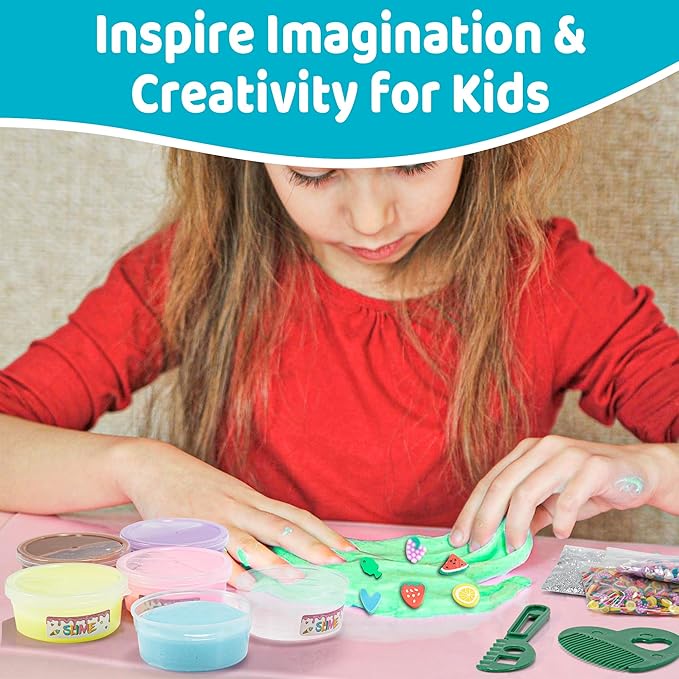 Slime Kit for Girls and Boys, Safe and Fluffy Slime for Kids, Stress Relief Kids Slime Kits for Toddlers, Stretchy Butter Slime Pack of 12