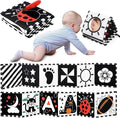URMYWO Black and White Baby Toy, Tummy Time High Contrast Newborn Toys 0-3 Months, Soft Baby Book, Visual Stimulation Montessori Sensory Infant Toys 0-6-12 Months, Boy Girl Shower Gift