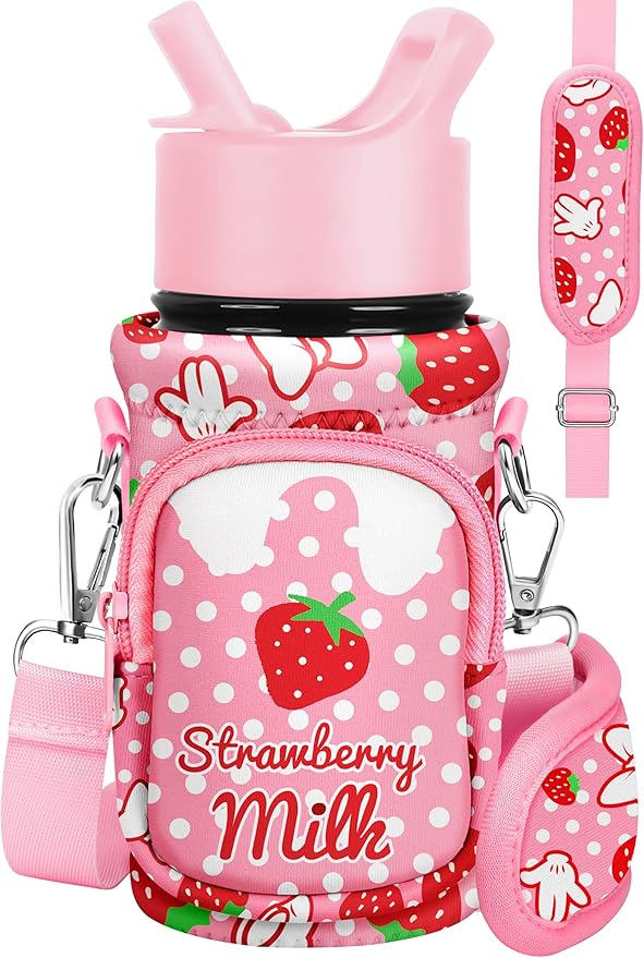 Miss Adola Water Bottle Carrier with Strap - Insulated Kids Water Bottle Holder for Boys Girls Bottle Bag for 10-18Oz