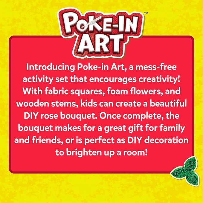 Skillmatics Poke-in Art - Rose Bouquet, DIY Wood Craft Kit, Mother’s Day Gift, Mess-Free Creative Play for Girls and Boys Ages 4, 5, 6, 7, 8, 9, 10, 11, 12, Fine Motor Skills