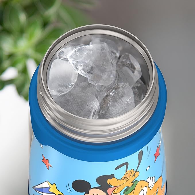 THERMOS Vacuum Insulated Stainless Steel 10oz Straw Bottle, Mickey Mouse