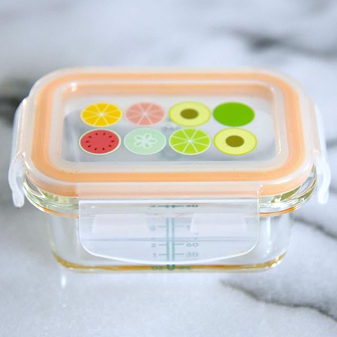 Sage Spoonfuls Borosilicate Glass Baby Food Containers with Lids - Durable and Airtight - Dishwasher, Oven, Microwave, & Fridge Safe - 24 Fl Oz, Pack of 6 - Clear