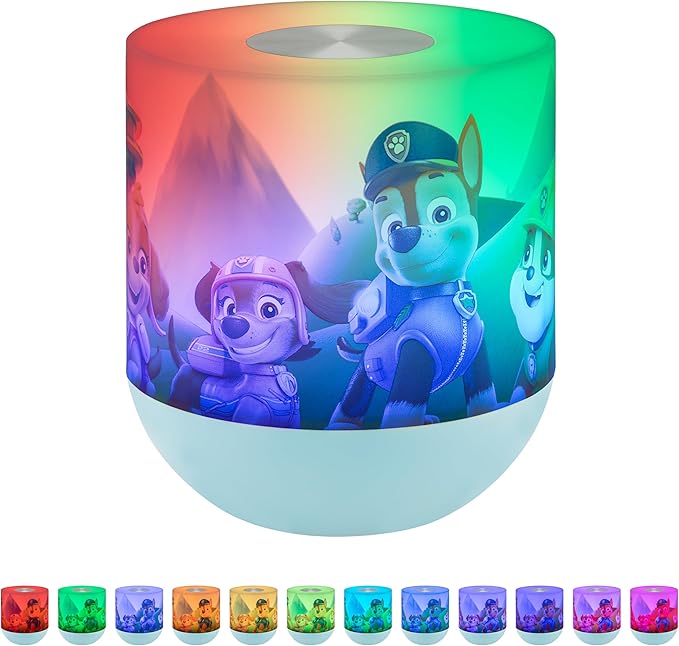 Lights By Night Paw Patrol Tabetop Lamp Color-Changing Dimmable White Light Color-Changing - Ideal for Children's Bedroom, Bathroom, Playroom - USB Powered - 81918