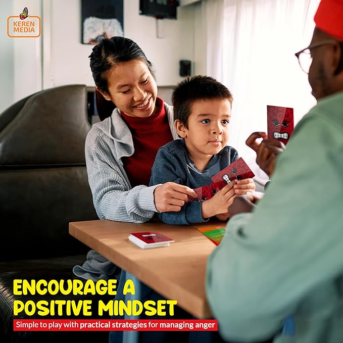 Behind The Anger Card Game | Family Therapy Games for Teens & Kids 6+ | Anger Management for Teens | CBT Games for Counseling Emotional Regulation and Impulse Control | A Simple Go Fish Card Game