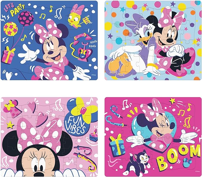 Disney Minnie Mouse - CEACO Tray Puzzles 4 Pack - Made for Kids Ages 4+
