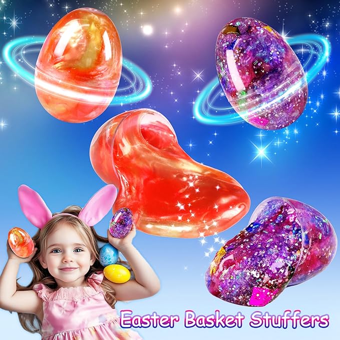 Mini Galaxy Slime Kit for Girls 6-12 Years Old, Glimmer Crunchy Slime, Foam Slime,Butter Slime, Stress Relief Toys, Party Favors for Kids, Fun Idea for Christmas & Easter