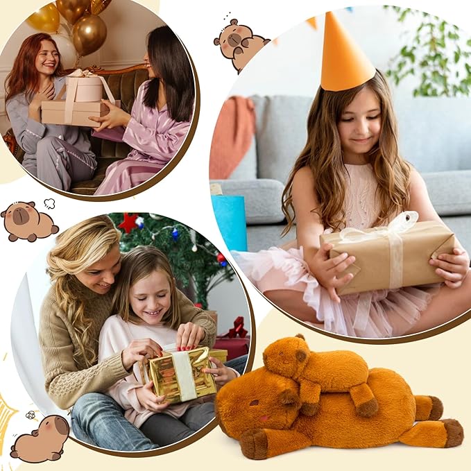Weighted Capybara Plush - 10” 0.8lbs Soft Capybara Weighted Stuffed Animal, Cute Huggable Weighted Plushie Toy for Girls, Boys & Kids, Kawaii Birthday Gifts