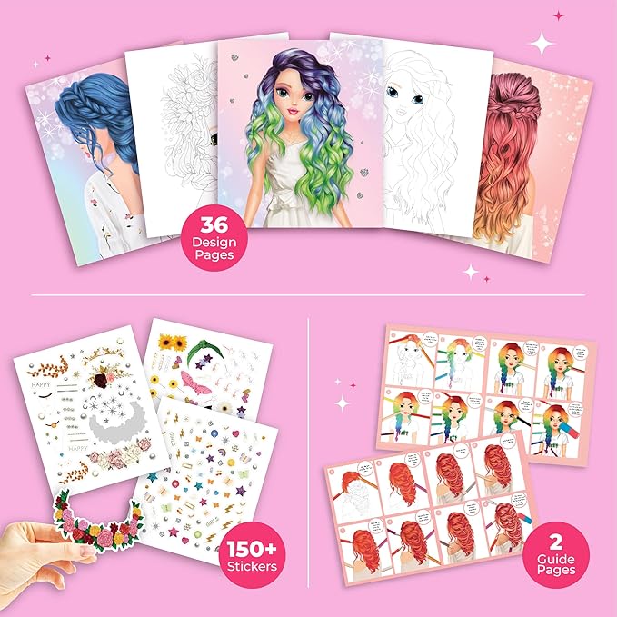 BSCOOL - Drawing, Coloring & Activity Book. Create Hairstyles with Stickers and Guides. Fashion Design Sketchbook for Kids 5 and up. Little Designer Book - Fashion Design for Kids. Easter Gift