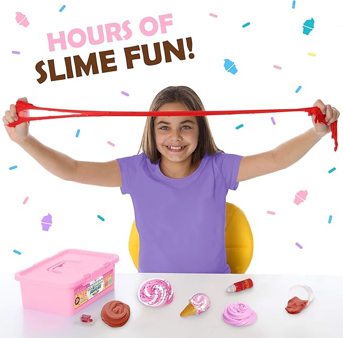Original Stationery Mini Ice Cream Slime Kit for Girls & Boys Ages 7–12, DIY Slime Making Set with Sprinkles & Strawberry Scent, Fun Ice Cream Craft Toy, Birthday Gift for Kids