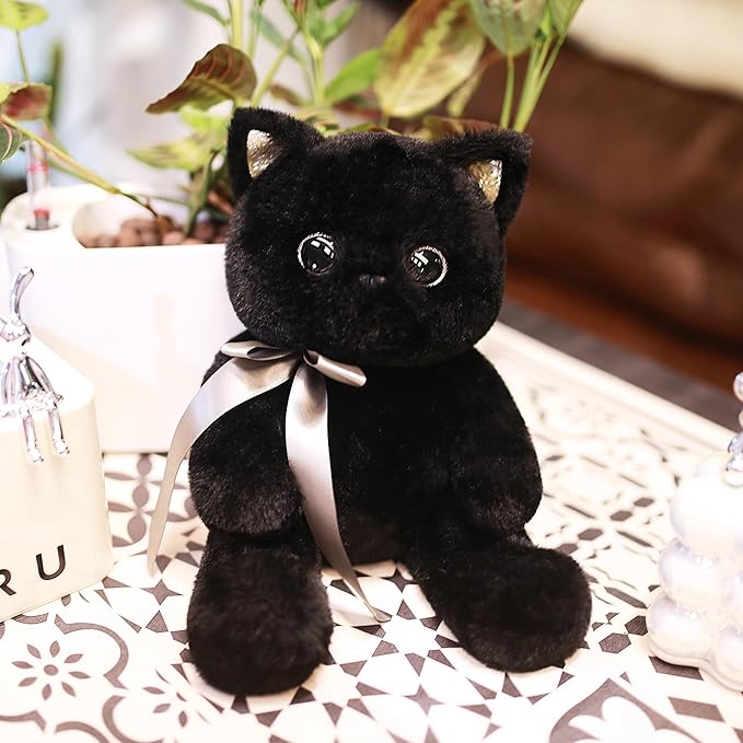 uoozii Warmable Cat Stuffed Animal - Microwavable 12" | 2 Pounds Unscented Weighted Stuffed Animals Non-Shedding Cat Plush Coolable & Heatable Warm Gifts for Kids & Adults