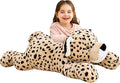 IKASA Giant Cheetah Stuffed Animal Plush Toy,Large Leopard Cute Jumbo Soft Toys,Huge Big Size Plushy Plushie,Gifts for Kids (Brown, 30 inches)