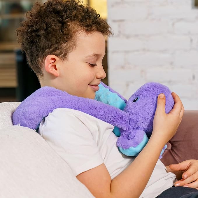 HUGIMALS Hugarounds Indigo the Octopus 2.5 lb Microwaveable Weighted Plush Neck & Shoulder Wrap | Soothing, Comforting Hugs for Self-Care & Relaxation | Unscented for Ages 2+