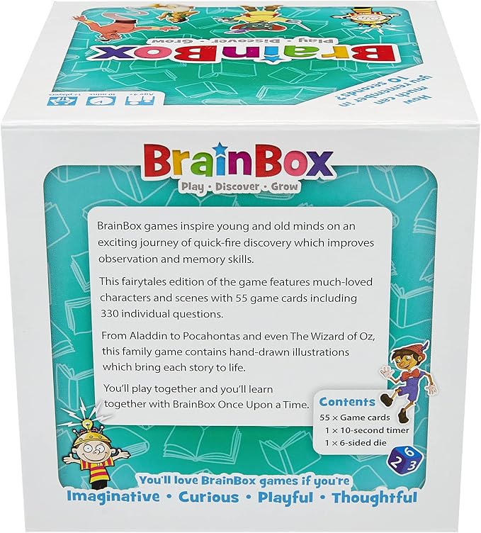 BrainBox BrainBox Once Upon a Time Card Game - Memory & Observation Game, Family-Friendly Fairy Tale Trivia Game for Kids & Adults, Ages 8+, 1+ Players, 10 Minute Playtime, Made by Green Board Games