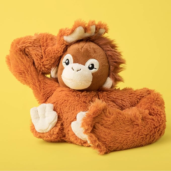 HUGIMALS Hugarounds Ollie the Orangutan 2.5 lb Microwaveable & Freezable Weighted Plush Neck & Shoulder Wrap | Soothing, Comforting Hugs for Self-Care & Relaxation | Unscented for Ages 2+