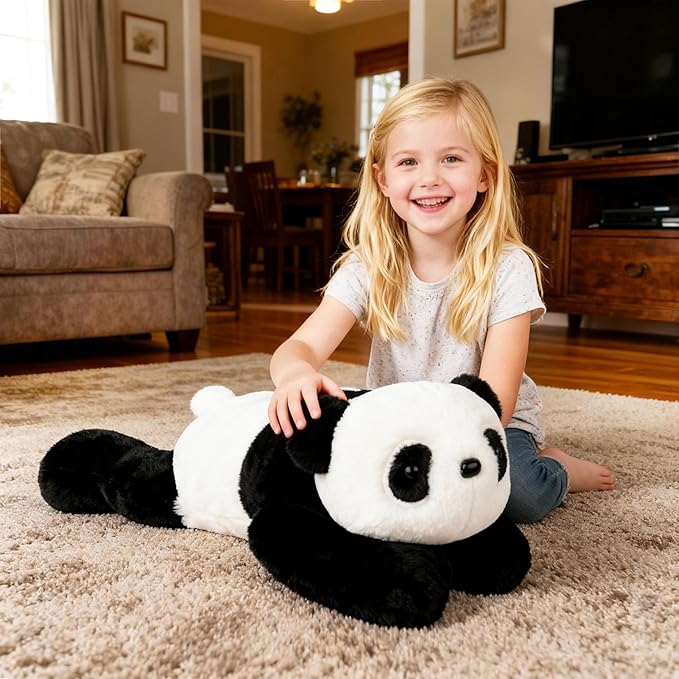 Niuniu Daddy 20" | 3.3 Pound Panda Weighted Stuffed Animals Plush Toys, Large Pillowfort Plush Animals for Kids Adults, Heavy Beads Big Body Pillow for Presents Birthday Christmas Holiday