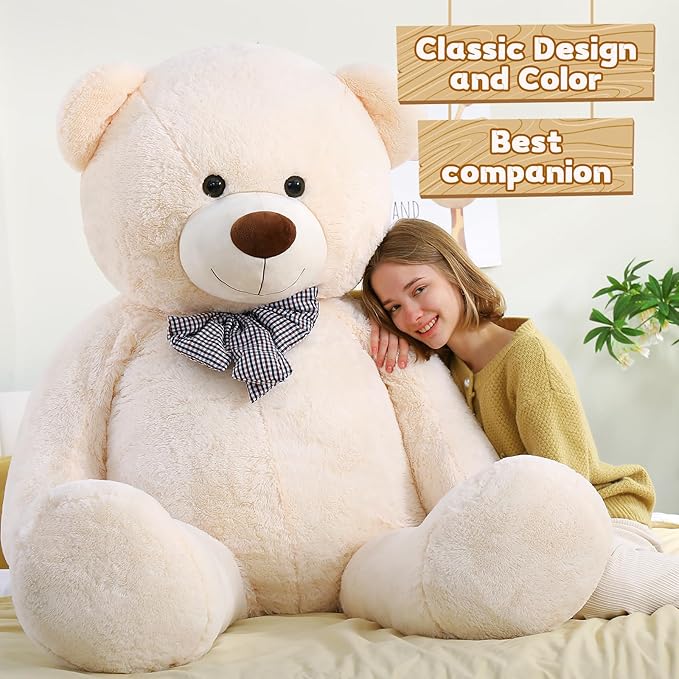 Toys Studio 71 inch Extra Large Teddy Bear Jumbo Plush White Toy Big Polar Bear Stuffed Animal Lifesize Gift Decorations for Girlfriend Girls Women Wife Christmas Birthday Valentines Day
