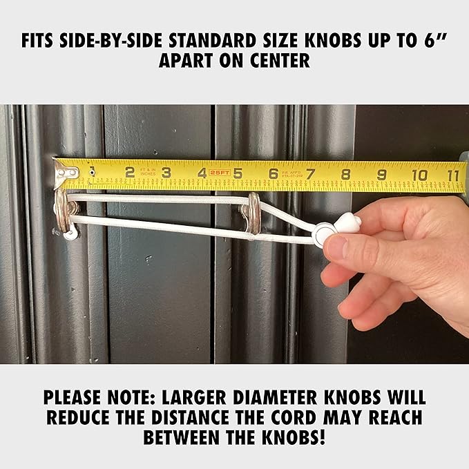 Baby Safety Cabinet Locks for Knobs Child Safety Cabinet Latches for Home Safety Strap for Baby Proofing Cabinets Kitchen Door RV No Drill No Screw No Adhesive (White)
