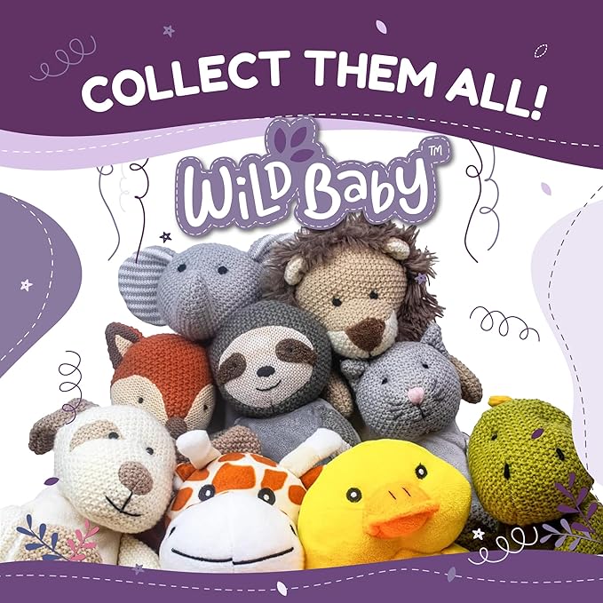 WILD BABY Microwavable & Weighted Plush Toy - Elephant Stuffed Animal for Comfort & Warmth - Soft, Heatable Plushie for Snuggles - Great for Kids, Toddlers & All Ages