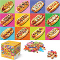 Jumbo Floor Puzzle for Kids,48 Hot Dog Pizza Jigsaw Puzzles,Learning Educational Foods Toys for Toddlers Ages 3-5,Colorful Design Children Gift for Boy Girl Ages 4-8