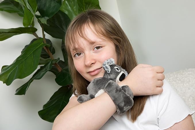 HUGIMALS Hug Babies Quinn the Koala Cute Mini Plush Stuffed Animal Bracelet for Kids | Soft & Cuddly Portable Comfort Adorable On-the-Go Companion for Travel School & Adventures Ages 2+