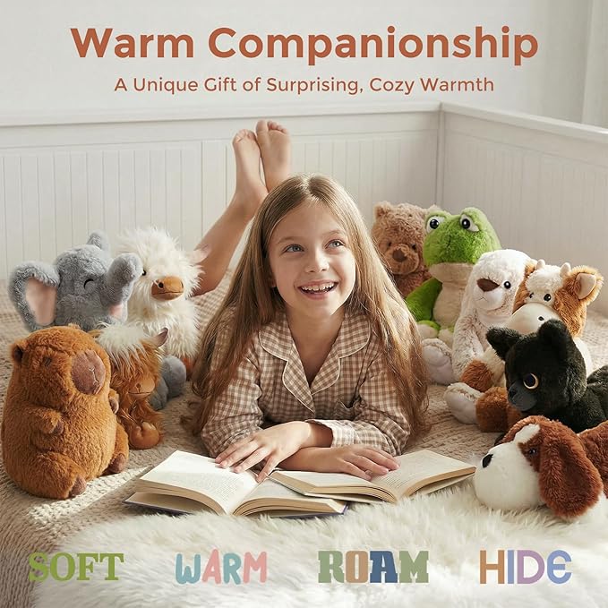 Capybara Microwavable Weighted Stuffed Animals Plushies, Heating Pad Animal for Stress Period Cramps, Lavender Scented Heat&Cold Compress Capybara Plush Toys Gifts for Girls Boys Adults