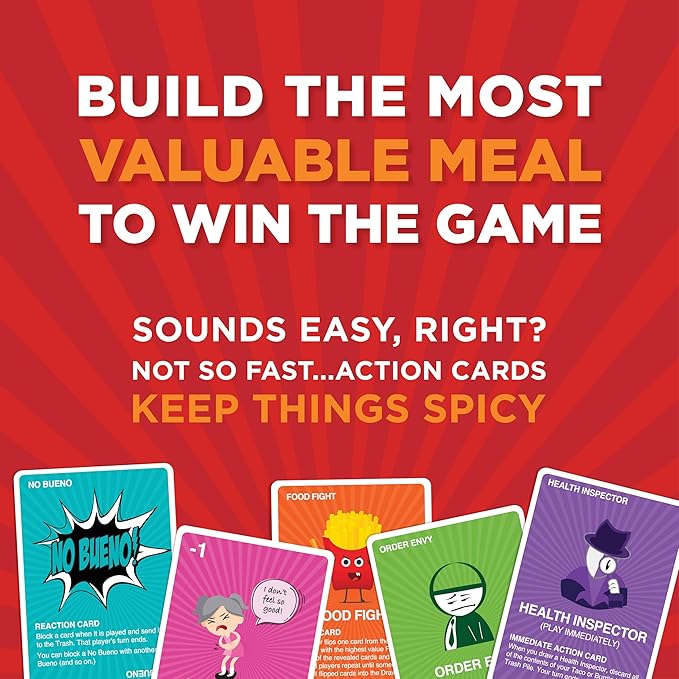 Taco vs Burrito Collectors Tin - The Wildly Popular Surprisingly Strategic Card Game Created by a 7 Year Old - 5 Ways to Play - Fun Family Games for Kids and Adults, Game Night, Travel Games