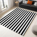 6 x 8 ft Rug for Living Room Geometric Horizontal Stripes Washable Area Non-Slip Carpet, Black and White Indoor Accent Lightweight Soft Throw Rug for Bedroom Office Dining Room Carpet Mat