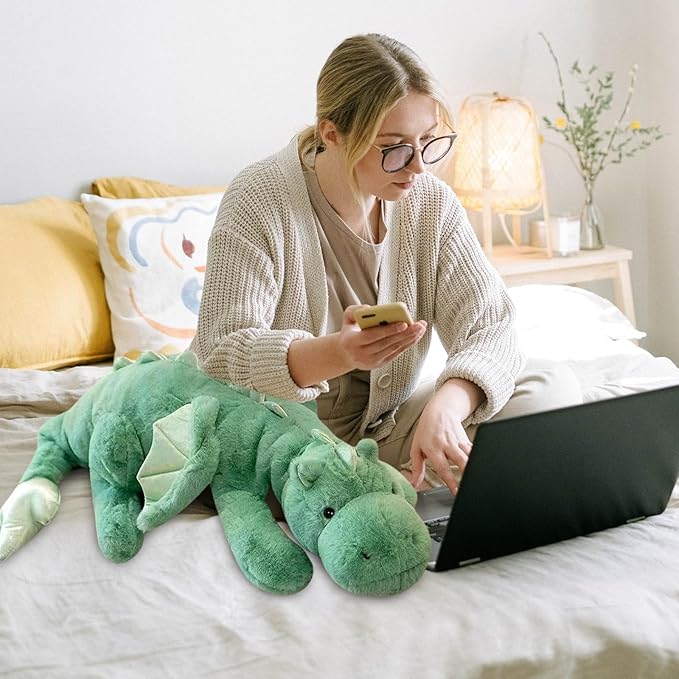 Pterosaur Stuffed Animal with Wings - Cute Soft Dinosaurs Plush Toys Little Flying Dragon Plushies Pillow Doll Christmas Birthday Gifts for Kids Boys Girls (Green,51.18inch/130cm)
