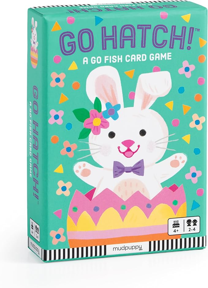 Mudpuppy Go Hatch! – Easter Version of Classic Kids Go Fish Card Game with Cute Illustrations of Bunnies for Children Ages 4 and Up, 2-4 Players