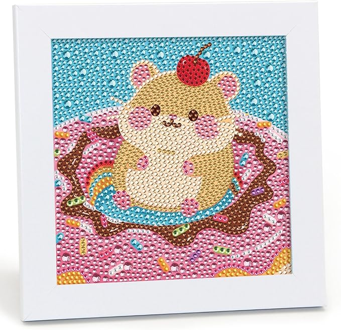 Libfx Diamond Art Kits for Kids with Frame Diamond Art for Girls Boys Beginners Arts and Crafts Ages 8-12 Birthday Gifts (Hamster)