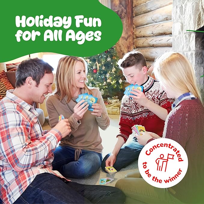 Gamie Christmas Go Fish Playing Cards Games for Kids - Deck of 52 - Christmas Poker Cards with Snowman & Festive Iconic Image Designs - Cute Pastel Colors - Xmas Basket Stuffers for Kids and Adults