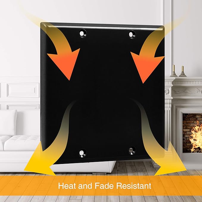 ENERLITES Double Blank Device Wall Plate, Gloss Finish, Standard Size 2-Gang 4.50" x 4.57", Polycarbonate Thermoplastic, 8802-BK, Black