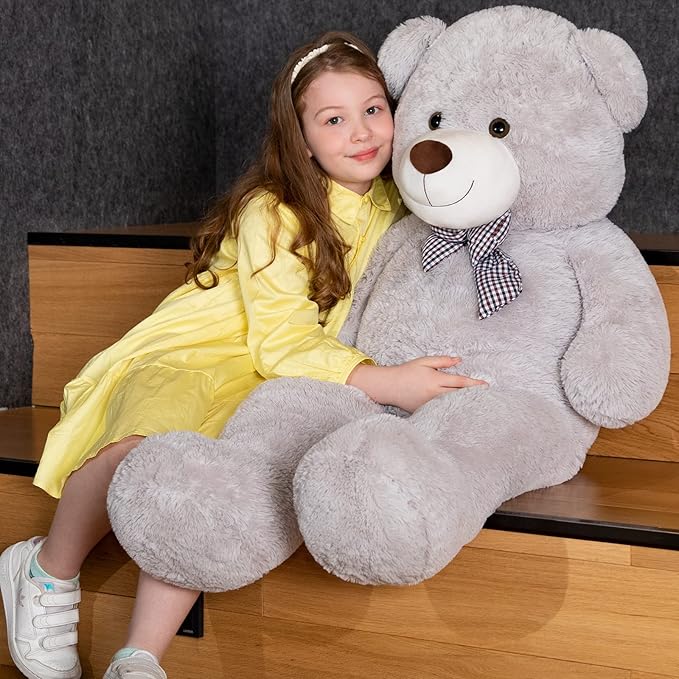 MaoGoLan Giant Teddy Bear Plush Toy - Ultra Soft & Cute Large Stuffed Animal 39 inches, Perfect for Baby Showers, Birthdays, Valentines Day Gifts (Kids, Couples, Family),Gray