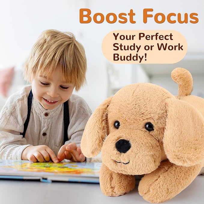 gnomantic Yellow Lab Weighted Stuffed Animals - 22 Inch 4.5 Pounds Weighted Plushies Labradoodle Stuffed Animals - Big Dog Plush Pillow - Cute Plush Toys Gifts for Kids & Adults (22" 4.5 lbs)
