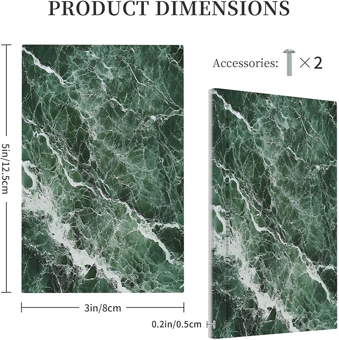 Light Switch Cover Plate Forest Marble Dark Green With White Vein 1 Gang No Device Blank Electrical Wall Plates Faceplate Decorative Switch Plate For Bathroom Kitchen Decor