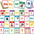 Alphabet & Number Flashcards, 36 Double-Sided Cards Uppercase & Lowercase Letter Cards, ABC, 123 & First Words Learning Cards for Preschool and Toddlers Learning (1 Reclosable Rings Attached)
