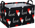 Essme Rectangular Heart Basket Gift Storage Box,Heart Storage Bins Organizer with Handles for Girls Room Decor,Basket,Shelf Basket.(Black love)