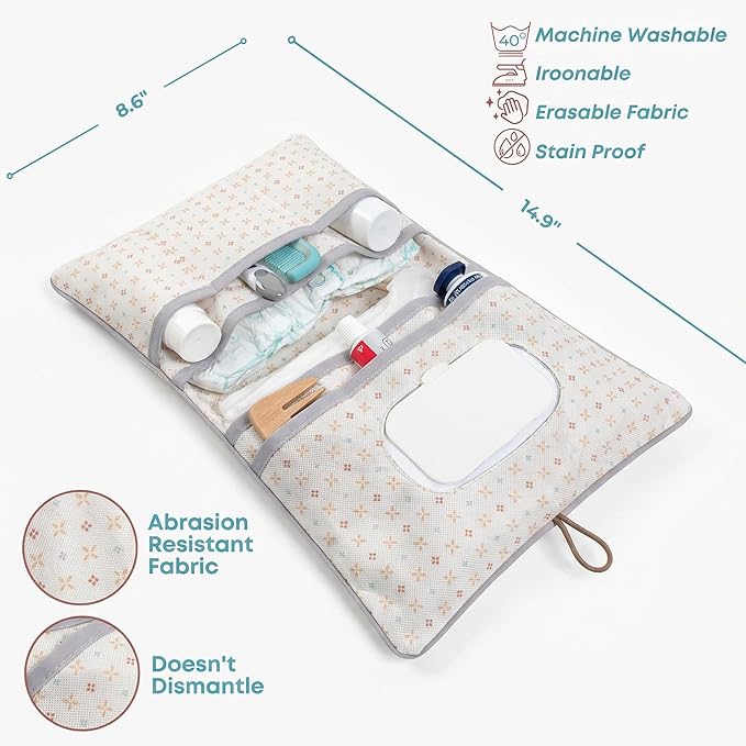 HAMUR Baby Diaper Bag Organizer – Travel-Friendly, Compact & Foldable | Stroller Pouch for Newborn Essentials – Must-Have for Boys & Girls (Solid Green)