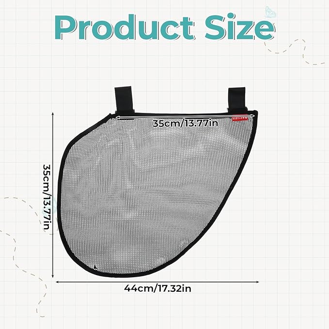 Universal Stroller Organizer Side Sling Stroller Organizer Polyester Net Mesh Bag Fits for Nuna, Baby Jogger, Britax, Uppababy, Doona Strollers