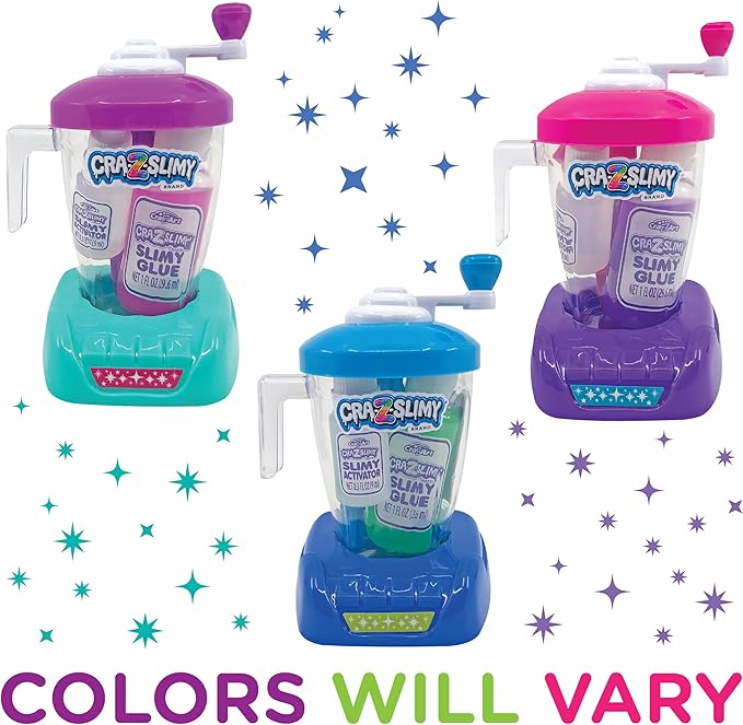 Craz-Slimy Crazy Blendz DIY Slime Making Mixer - Assorted Colors - Kids DIY Slime Craft Kit, Easter Basket Stuffer, 5" x 3.25"