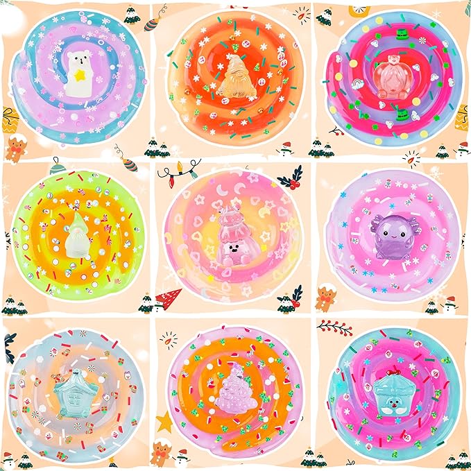 Slime Advent Calendar 2025, Christmas Countdown Calendar, 24 Days of Surprises with Glow-in-The-Dark Slime Kit, Halloween Toy for Kids Toddlers Teens Girls Boys